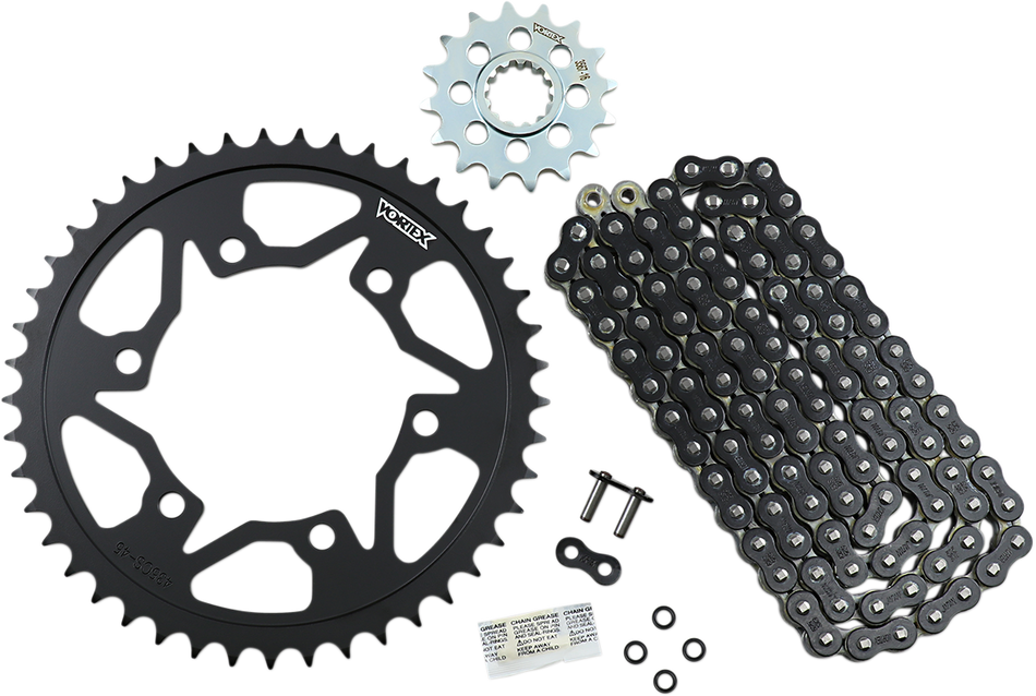 VORTEX Chain Kit - Black - Yamaha - FZ-09 /MT-09/XSR 900 CK6453