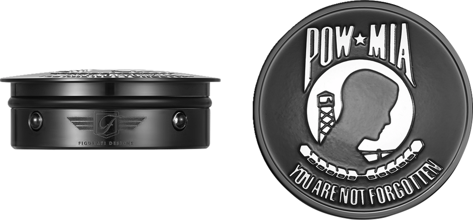 FIGURATI DESIGNS Swing Arm Covers - POW MIA - Custom - Black FD55-POW-BLK