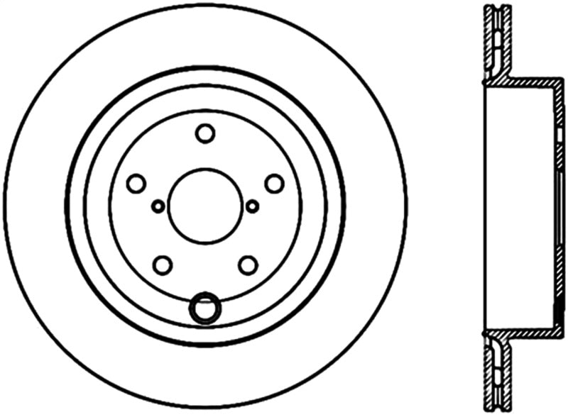 StopTech 08+ Subaru STI (Will Not Fit 05-07) Slotted & Drilled Sport Brake Rotor 127.47030L