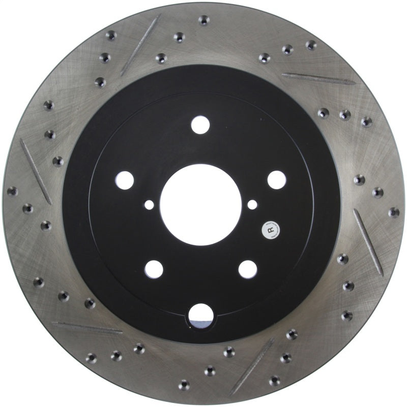 StopTech 08+ Subaru STI (Will Not Fit 05-07) Slotted & Drilled Sport Brake Rotor 127.47030R