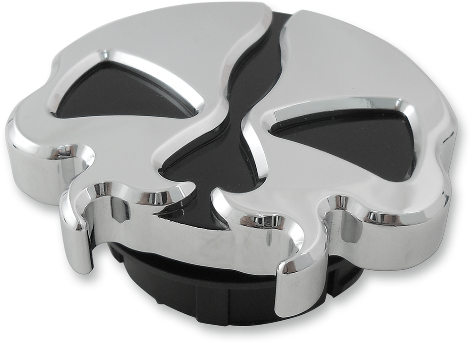 DRAG SPECIALTIES Gas Cap - Dummy Split Skull - Chrome 78050