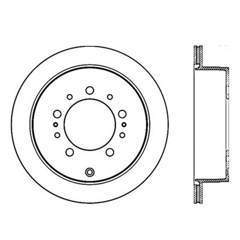 StopTech Power Slot 08-09 Lexus LX450/470/570 / 07-09 Toyota Tundra Slotted Left Rear Rotor 126.44157SL