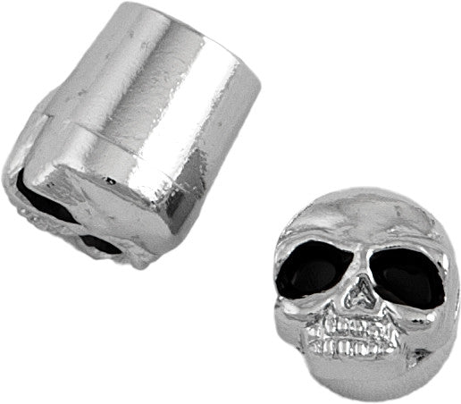 HARDDRIVE Valve Stem Caps Metal Stem Chrome Skull Pr 99-6205