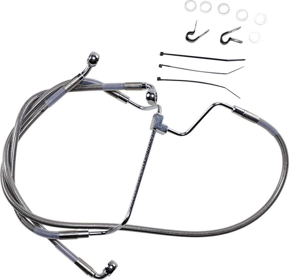 DRAG SPECIALTIES Brake Line - +2" - Stainless Steel 614085-2