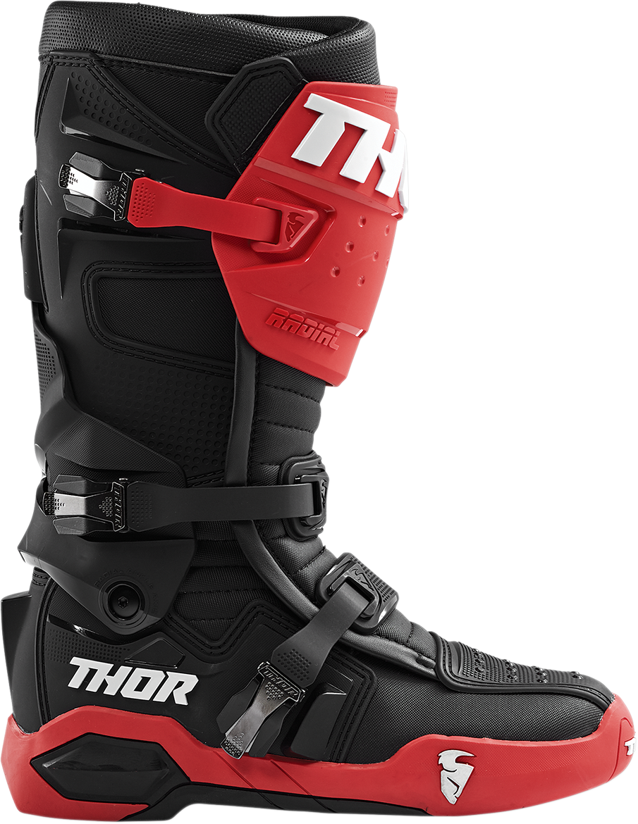 THOR Radial Boots - Red/Black - Size 12 3410-2249