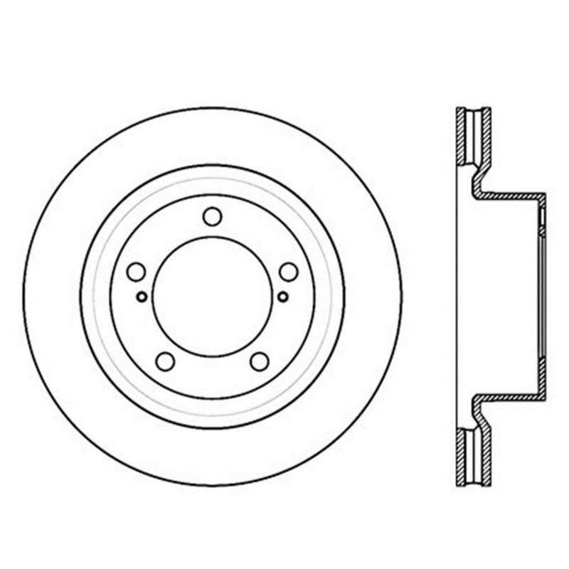 StopTech 07-09 Toyota Tundra / 08-09 Toyota Sequoia Front Right Slotted & Drilled Rotor 127.44156R