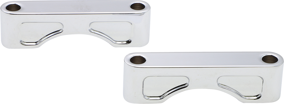 KLOCK WERKS Hugger Front Fender Mounting Blocks - For 21" Wheels - Chrome KWFS-01-0102-C