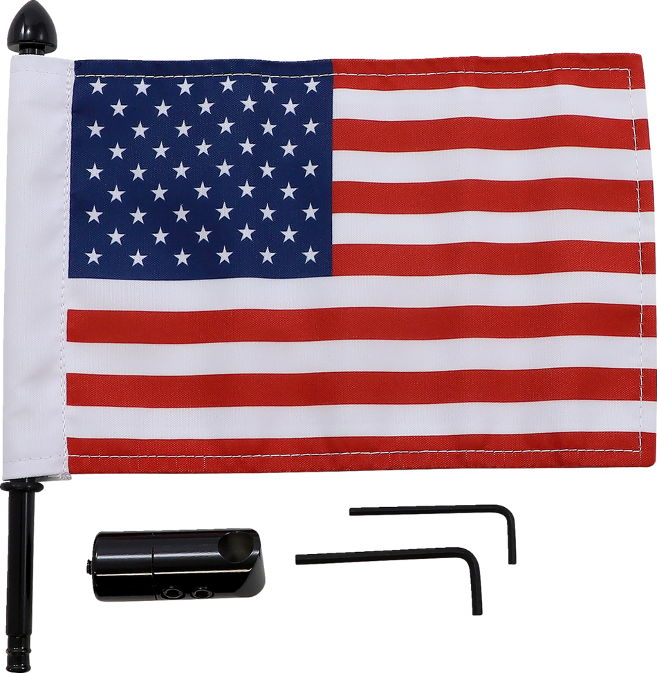 PRO PAD Luggage Rack Flag Mount - 1/2" Round - With 6" X 9" Flag BRFM-RDHB12