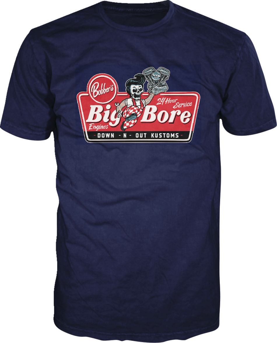 LETHAL THREAT Down-N-Out Big Bore T-Shirt - Navy - 2XL DT10048XXL