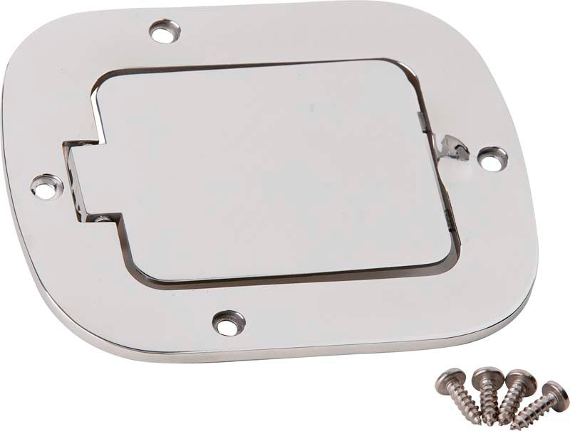 Kentrol 77-95 Jeep CJ/Wrangler YJ Billet Style Gas Hatch - Polished Silver 30559