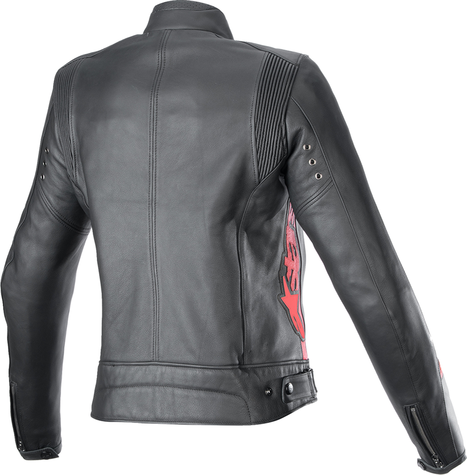 ALPINESTARS Stella Dyno Leather Jacket - Black/Haute Red - XS 3113924-1346-XS