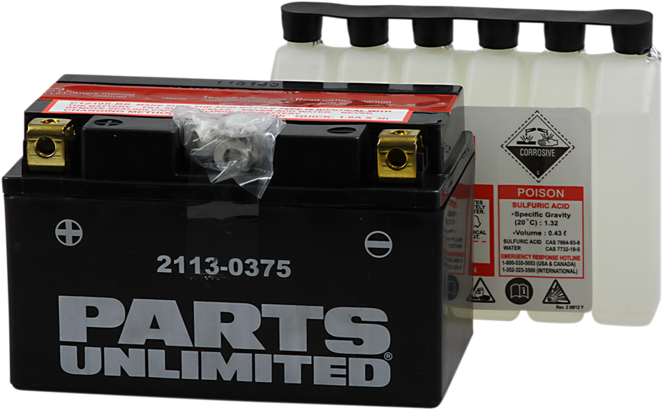 Parts Unlimited Agm Battery - Ytz10s-Bs Ctz10s-Bs