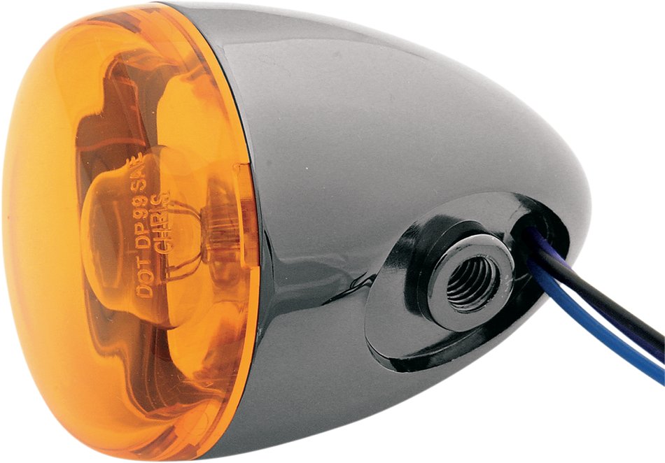 CHRIS PRODUCTS Turn Signal - Black Nickel/Amber 8887A-BN