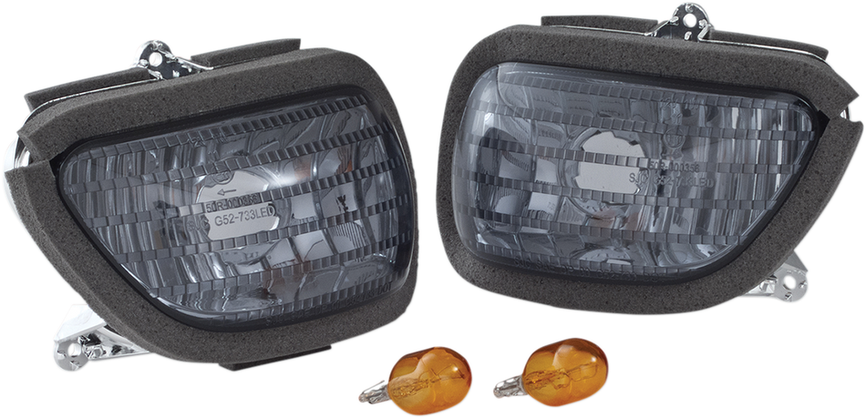 SHOW CHROME Front Turn Signal - 01-19 GL 1800/13-16 F6B - Smoke 52-733SK