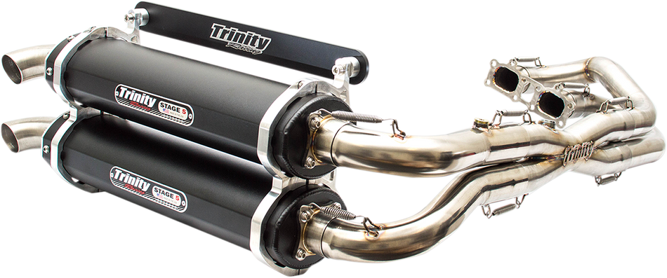 TRINITY RACING Stage 5 Dual Exhaust - Black RZR XP 1000 2014-2023   TR-4119D-BK