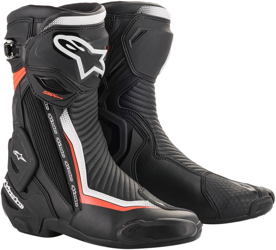 ALPINESTARS SMX+ Stiefel - Schwarz/Weiß/Rot Fluoreszierend - US 7,5 / EU 41 2221019-1231-41