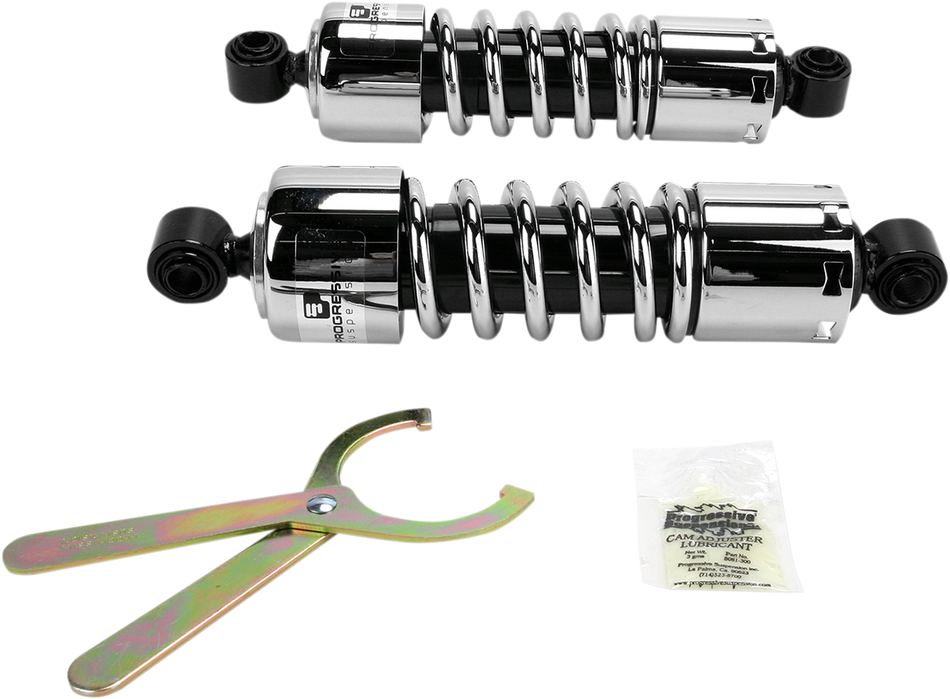 PROGRESSIVE SUSPENSION 412 Series Shock - 11" - Standard - Chrome - Dyna 412-4037C