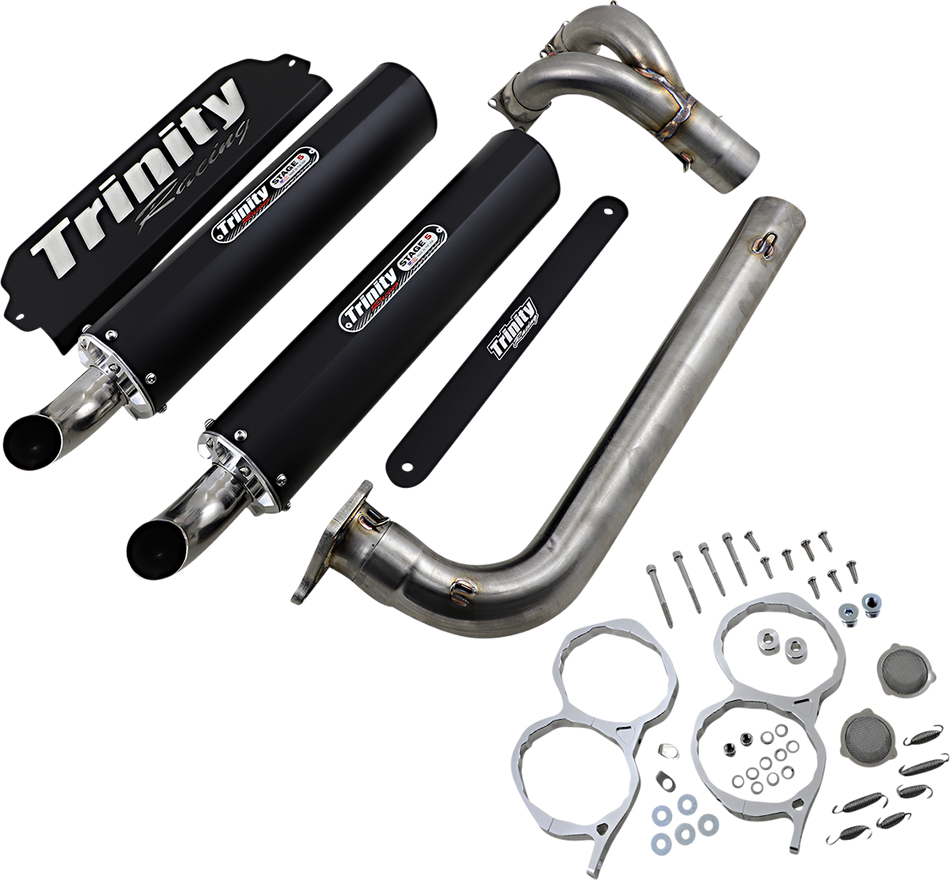 TRINITY RACING Stage 5 Dual Exhaust - Black TR-4174D-BK