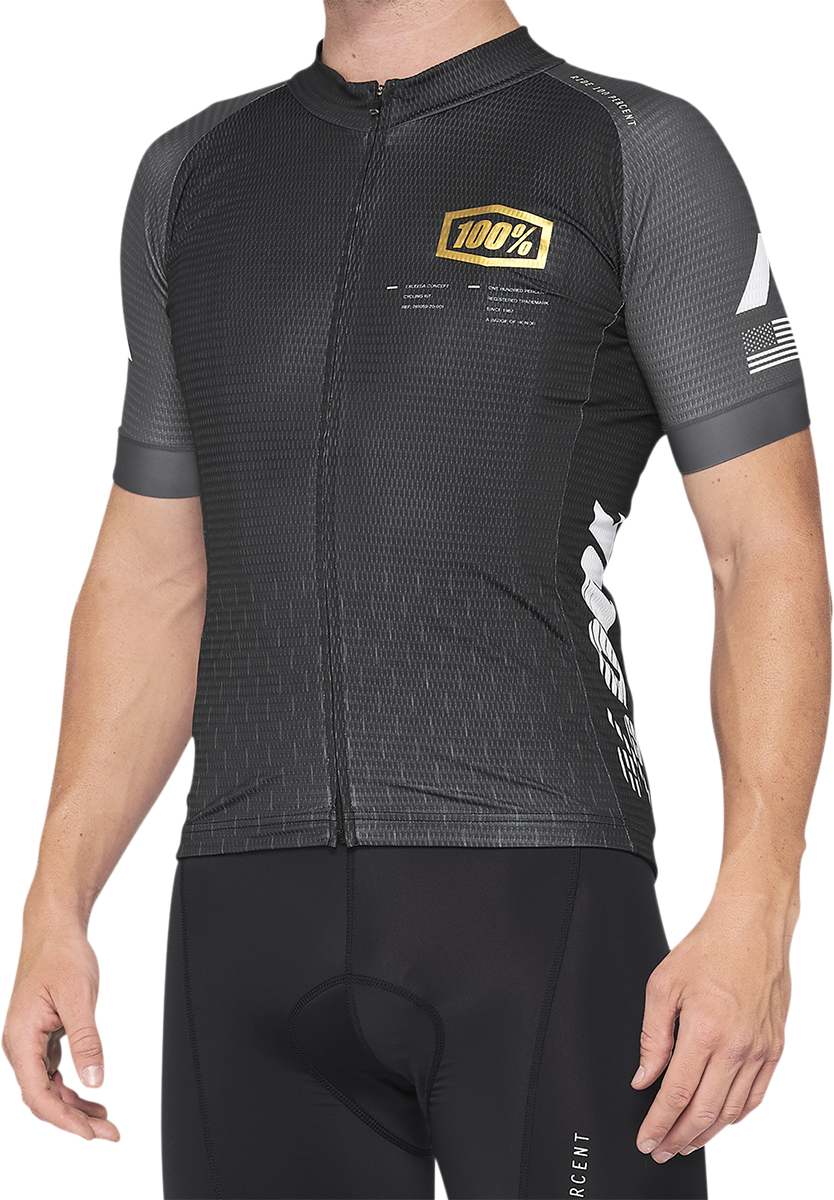 100% Exceeda Jersey - Short-Sleeve - Black/Charcoal - Small 40051-00000