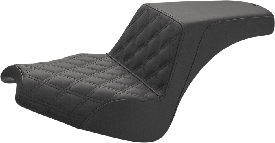 SADDLEMEN Step Up Seat - Front Lattice/Rear Smooth - Black - Chief I21-04-172