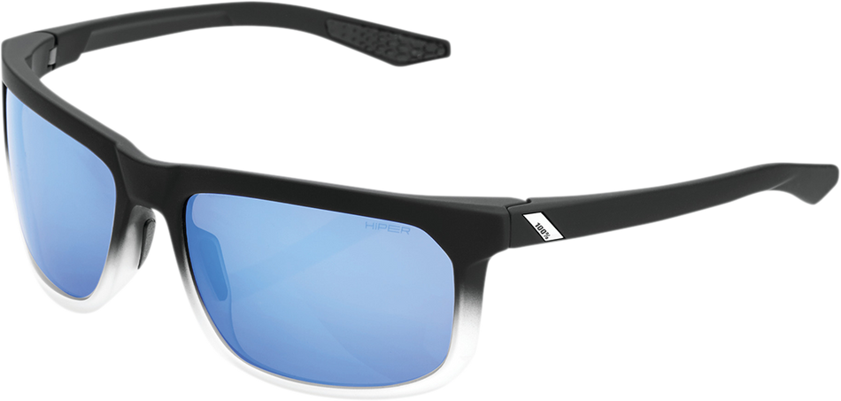 100% Hakan Sunglasses - Black - Blue Mirror 61036-407-01