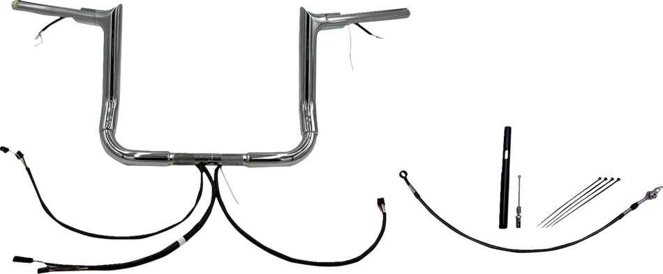 FAT BAGGERS INC. Handlebar Kit - Pointed Top - 12" - Chrome 812012