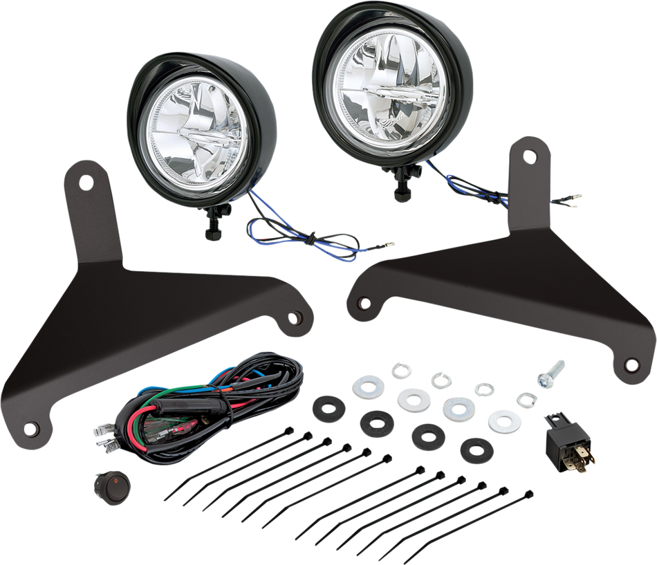 SHOW CHROME Driving Light Kit - Can-Am - Black 41-208BK