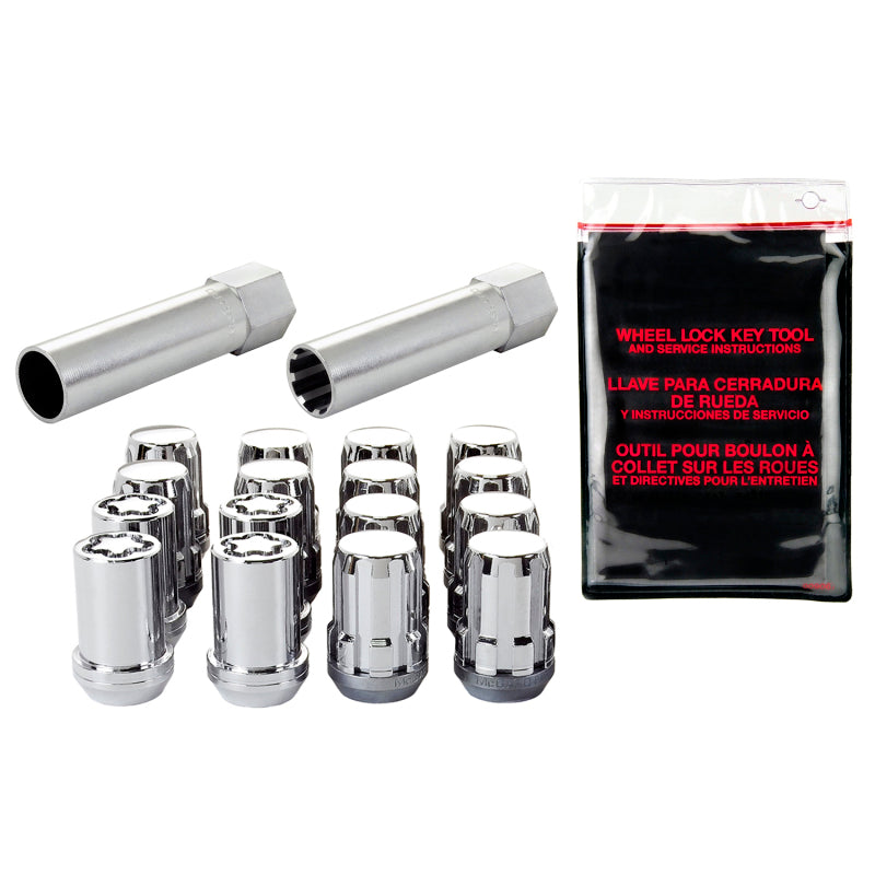 McGard SplineDrive Tuner 4 Lug Install Kit w/Locks & Tool (Cone) M12X1.5 / 13/16 Hex - Chrome 65457