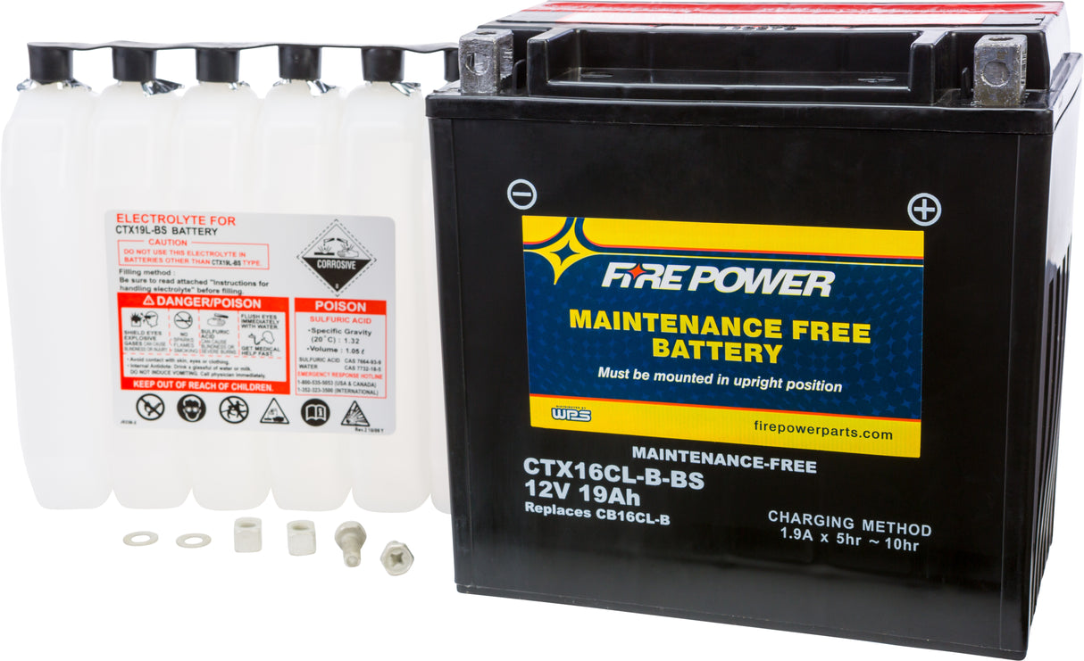 FIRE POWER Battery Ctx16cl-B-Bs Maintenance Free CTX16CL-B-BS