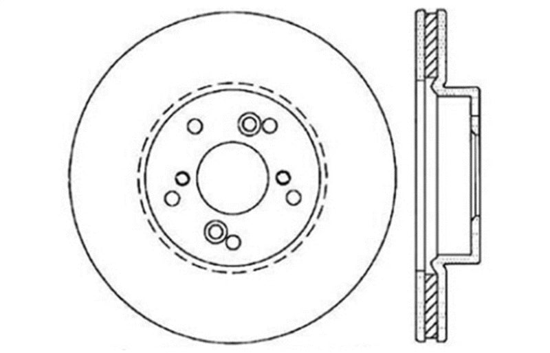 StopTech 99-08 Acura TL (STD Caliber) / 01-03 CL / 04-09 TSX Cross Drilled Left Front Rotor 128.40046L