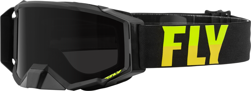 FLY RACING Zone Pro W/C Goggle Blk/Hi-Vis W/Dark Smoke Polar Hydro Lens 37-51871