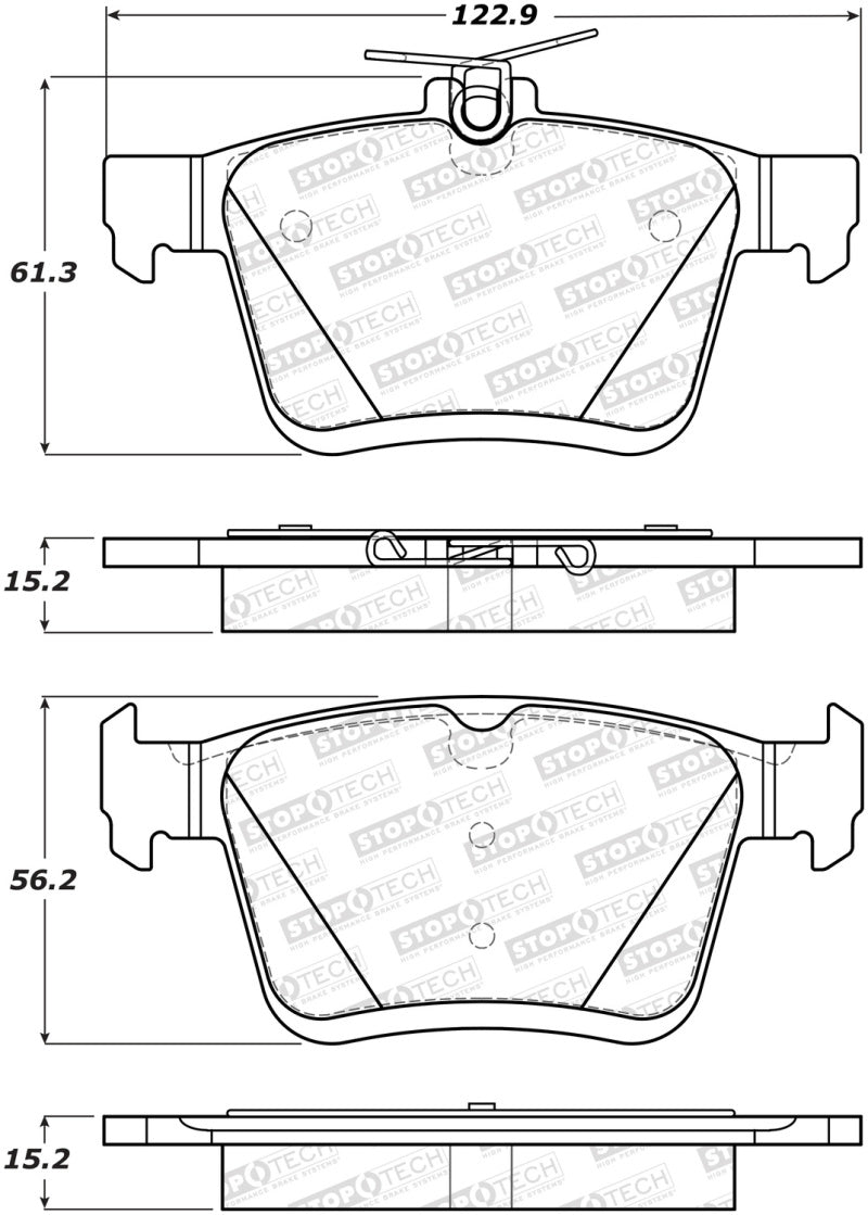 StopTech 2014 Acura TSX Sport Performance Rear Brake Pads 309.1761