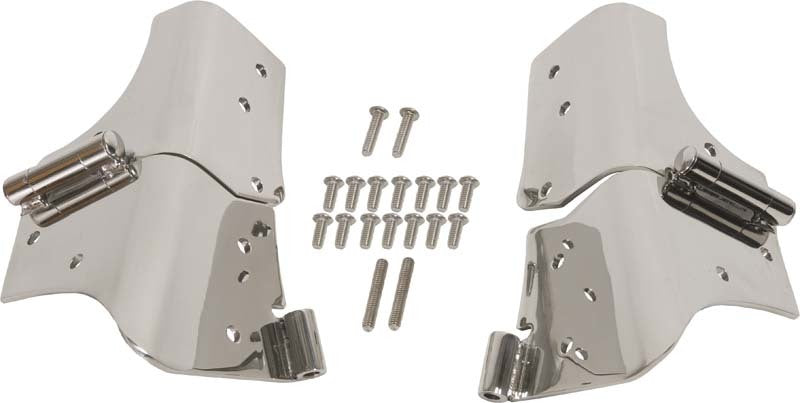 Kentrol 97-06 Jeep Wrangler TJ Windshield Hinge Pair - Polished Silver 30477