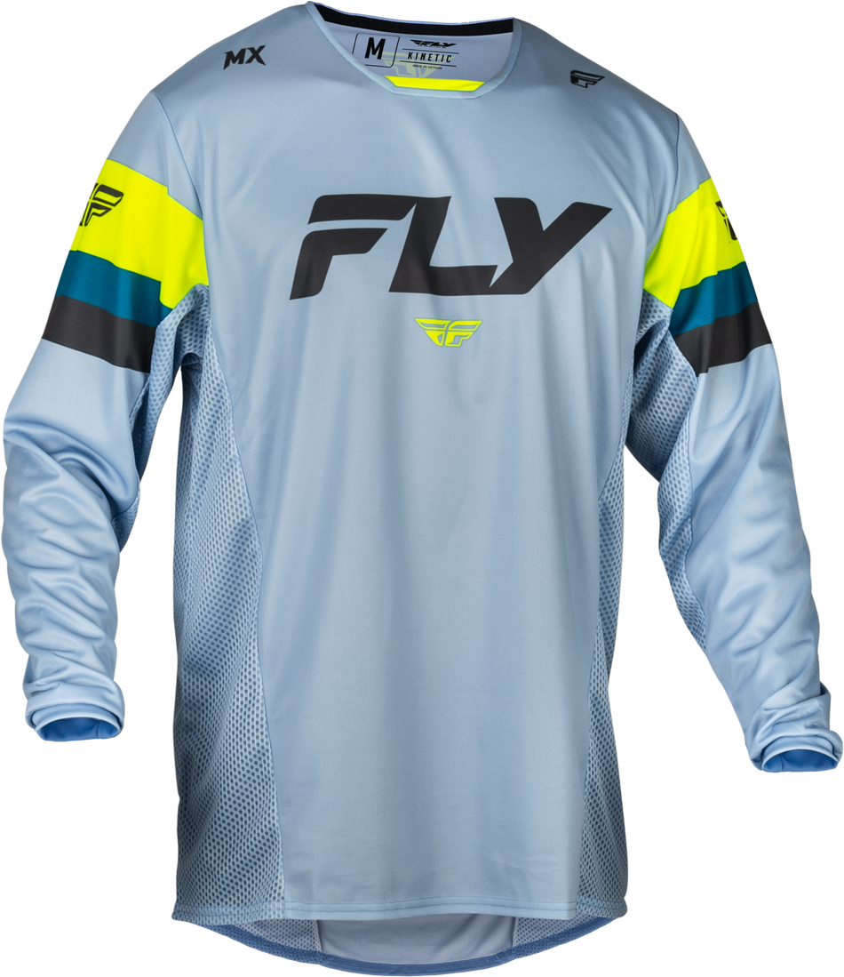 FLY RACING Youth Kinetic Prix Trikot Eisgrau/Anthrazit/Hi-Vis Yl 377-421YL