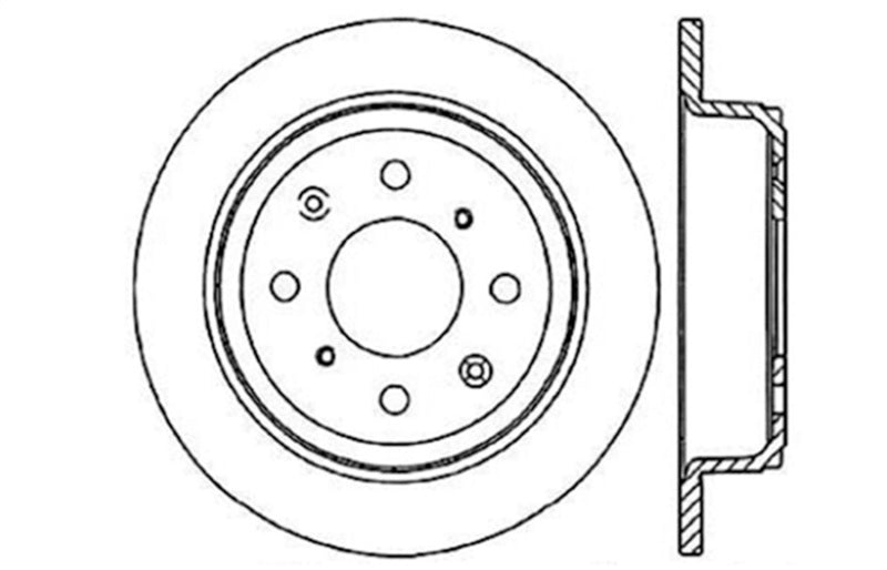 StopTech 90-96 Acura Integra / 97-01 Integra (Exc. Type R) Slotted & Drilled Right Rear Rotor 127.40017R