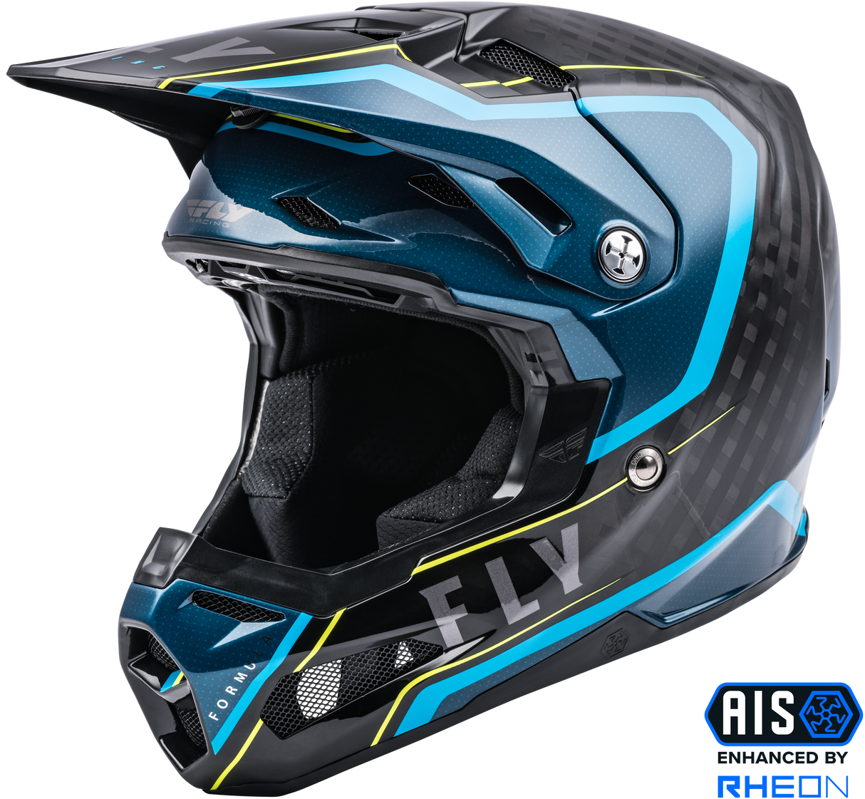 FLY RACING Formula Carbon Axon Helmet Black/Blue  Md 73-4420M