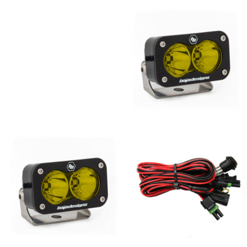 Baja Designs S2 Pro Series LED Light Pods Amber Lens Work/Scene Pattern - Pair 487816