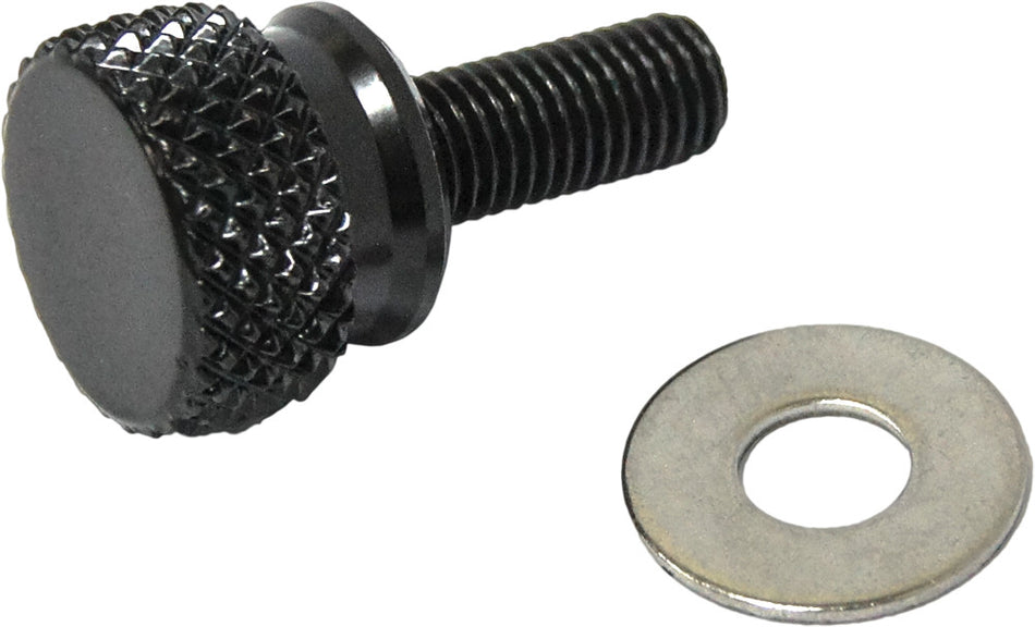 HARDDRIVE Knurled Seat Knob 1/4-28 Stepped Black 05-319BK