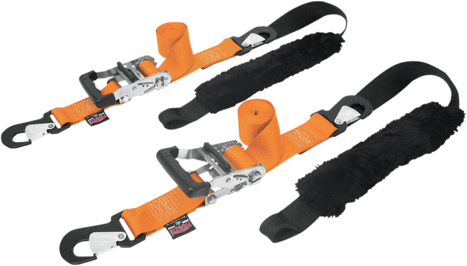 POWERTYE MFG. Big Daddy Tie-Down - 2" - 2 Snap-hook Ends - Sewn-in Soft-Tye - Orange 32529-S