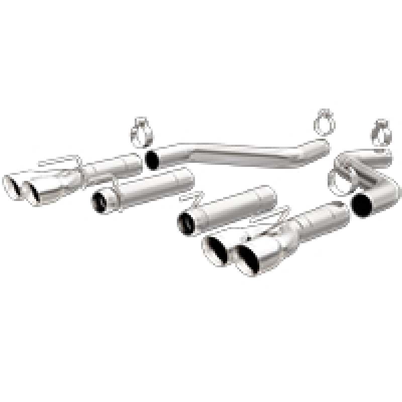 MagnaFlow Axle-Back, SS, 3in, Quad Split Rear 3.5 Tips 2015 Dodge Challenger incl SRT Hellcat 19206