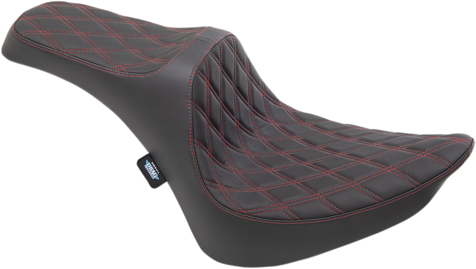 DRAG SPECIALTIES Predator III Seat - Double Diamond - Red Stitching 0802-1368