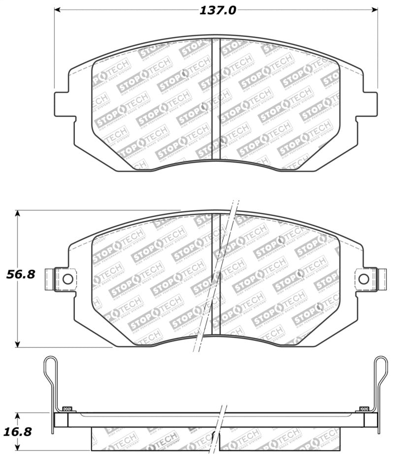 Stoptech 03-10 Subaru Forester/Impreza / 02-12 Subaru Legacy/Outback Sport Brake Pads - Front 309.0929