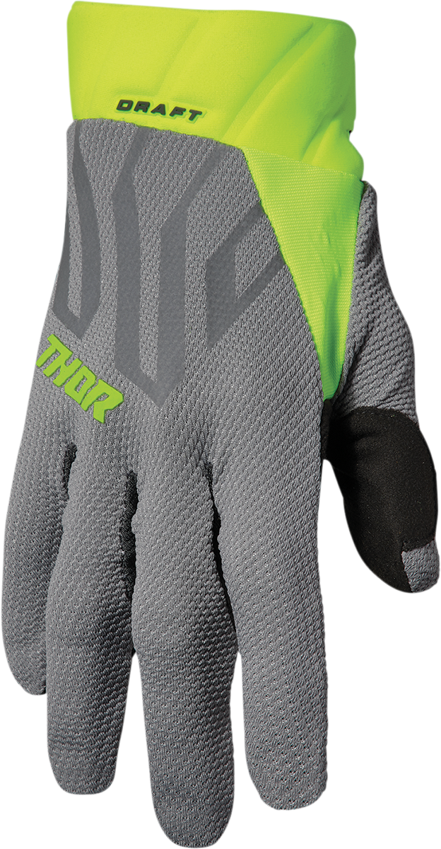 THOR Draft Gloves - Gray/Acid - Large 3330-6815