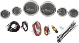 DAKOTA DIGITAL MVX-8K Series Analog/Digital 6-Gauge Kit - Chrome Bezel - Black Face with Gray Background MVX-8604-KG-C