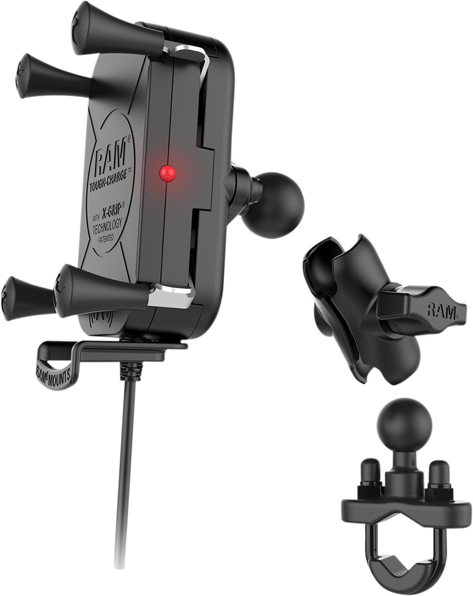 RAM MOUNTS Device Holder - Tough-Charge - Charging - Wireless - Waterproof - Hardwire Charger - U-Bolt Mount RAMB149ZAUN12WV