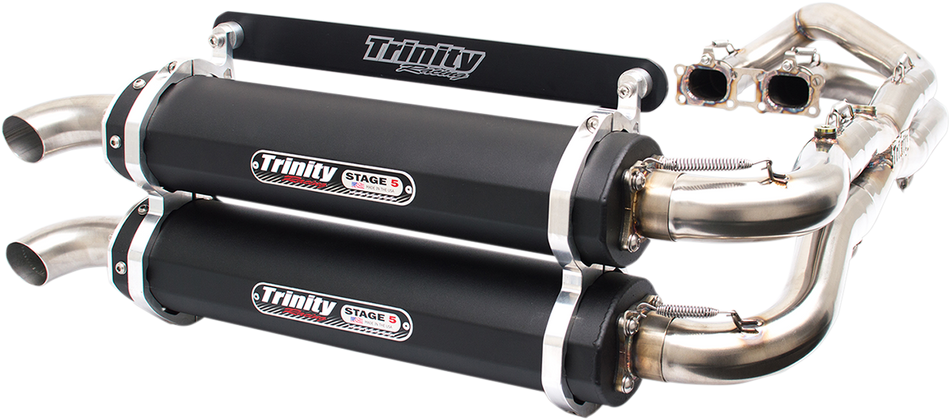 TRINITY RACING Stage 5 Dual Exhaust - Black RZR XP 1000 2014-2023   TR-4119D-BK