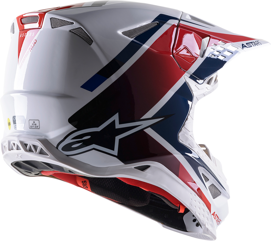 Casco ALPINESTARS Supertech M10 - Meta 2 - MIPS - Blanco/Rojo/Azul - 2XL 8300422-2378-2X 