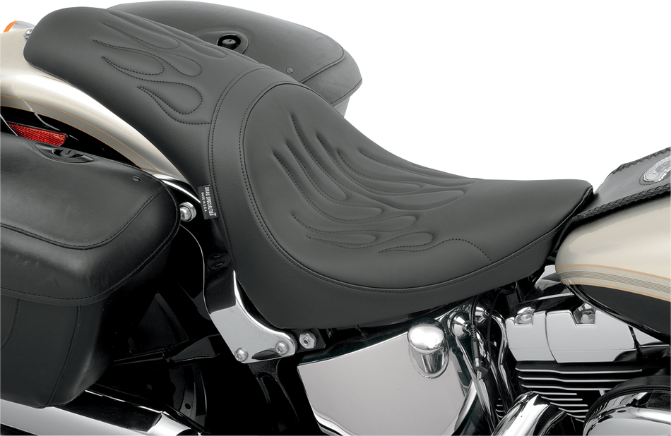 DRAG SPECIALTIES Predator Seat - Flame Stitched - '00-'05 FL FIT FLSTN W/O LUGG RACK 0802-0468