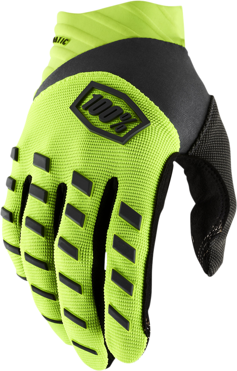 100% Airmatic Gloves - Fluorescent Yellow/Black - Medium 10000-00011