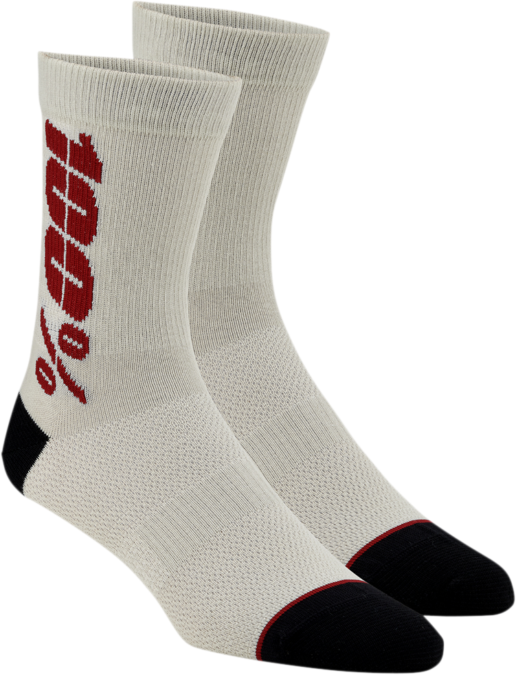 100% Rythym Socks - Silver/Cherry - Large/XL 24006-456-18